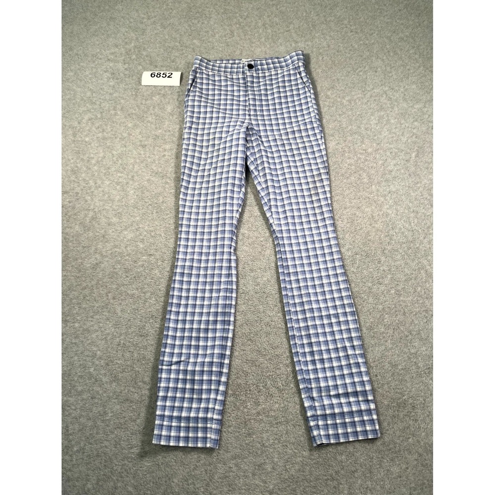 Hollister Pants Womens XS Multicolor Plaid Stretch Viscose Ultra High-Rise